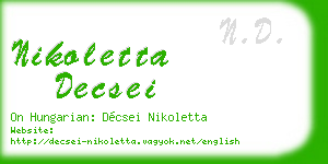 nikoletta decsei business card