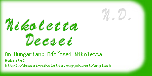 nikoletta decsei business card